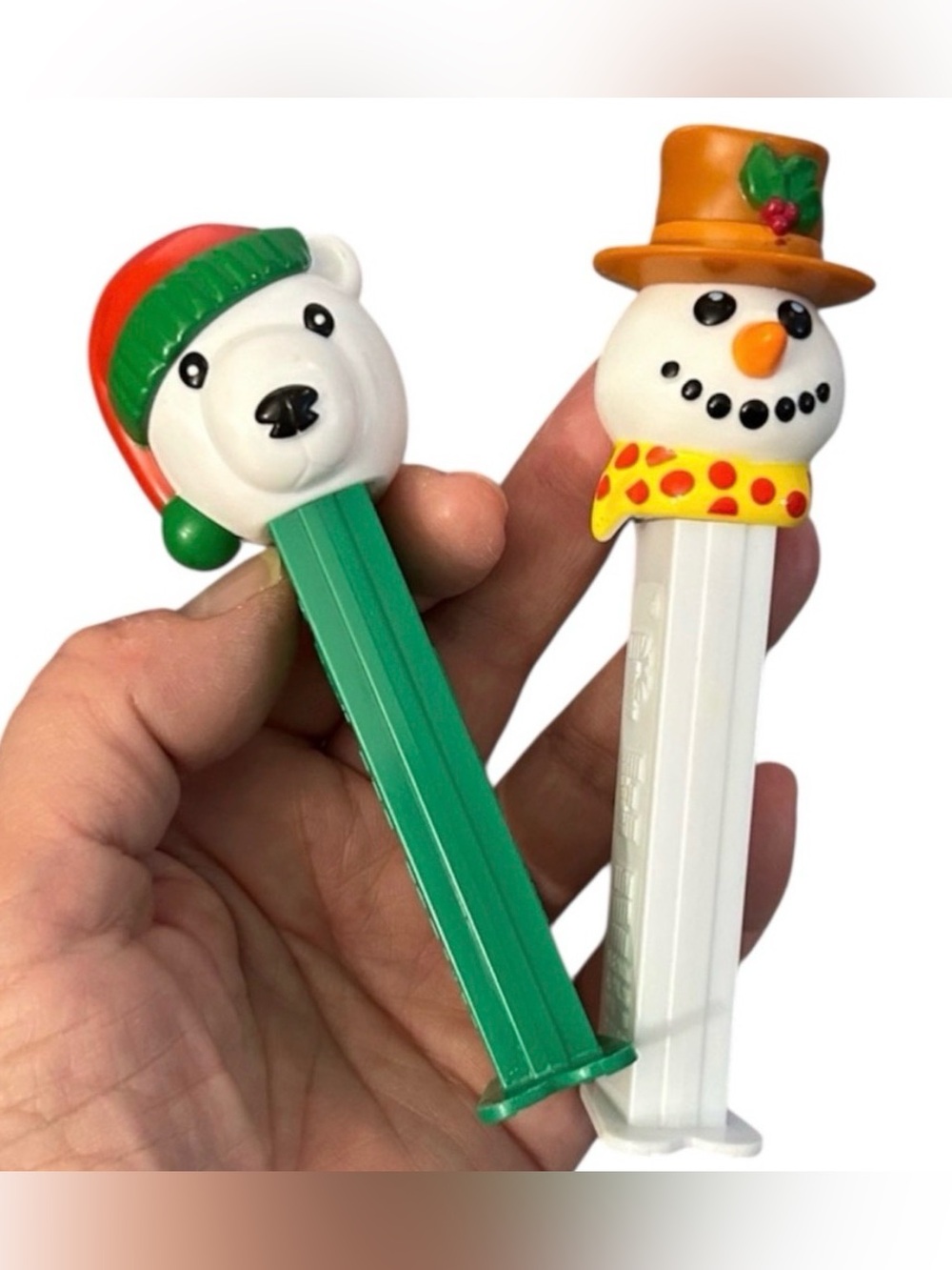 Christmas PEZ Dispenser Set - Polar Bear and Snowman collectibles